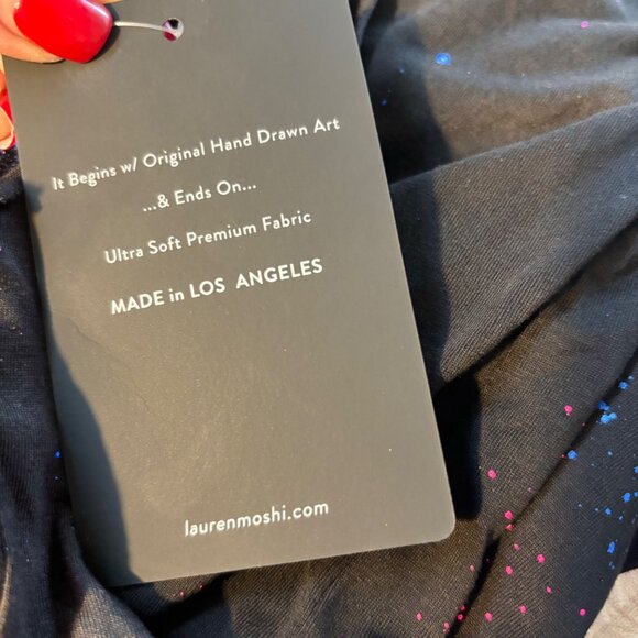 NWT LAUREN MOSHI Kinzington Galaxy Lip Tank Top Sz S Paint Splatter Sleeveless - Picture 8 of 9